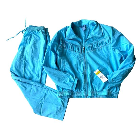 NWT Vintage 80's Koret Sport Tracksuit Medium Blue Windbreaker Joggers R… - Picture 2 of 12